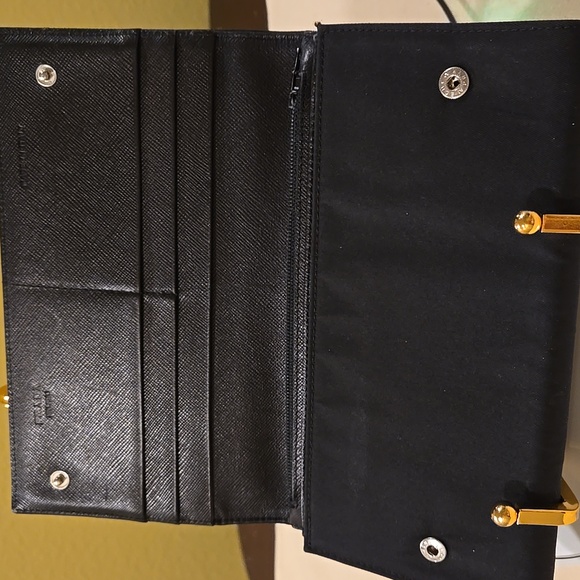 Prada Black Tesuto Wallet with Gold Hardware - Picture 2 of 8